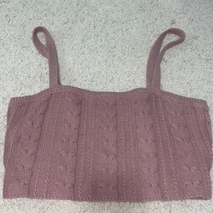 Wild Fable Large Pink Tan Sweater Crop Top